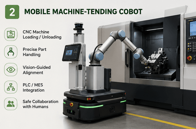 Mobile Machine-Tending Cobot