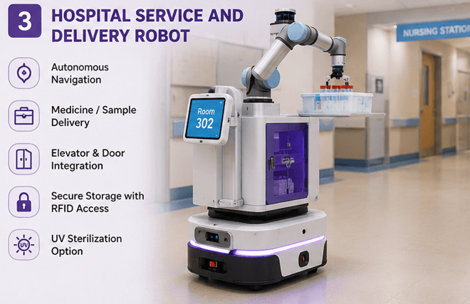 Hospital Service and Delivery Robot